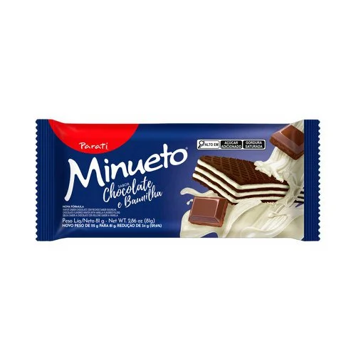 Bolacha Minueto Chocolate e Baunilha 